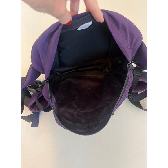 Vintage 90s Jansport Fanny Pack Made in USA Hip Waist Bag 1990's Black & Purple - Picture 11 of 13